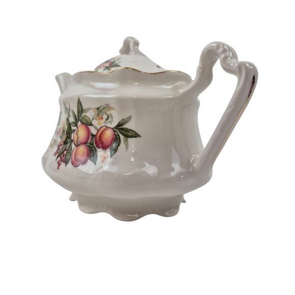 Arthur Wood And Son Teapot Porcelain Floral Gold Trim Staffordshire England 6404 - Picture 10 of 10